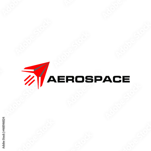 Red aerospace flat logo design