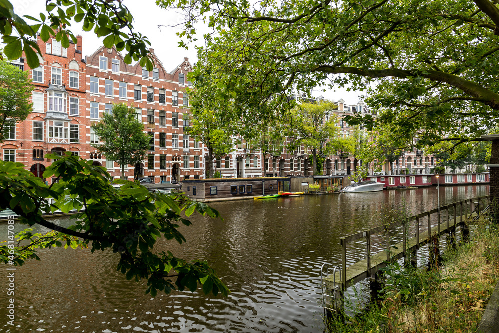 Amsterdam city canals during autumn