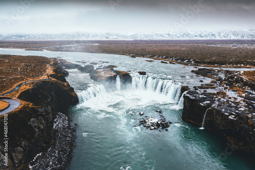 Aerial view of Godafoss