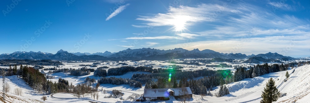 panoramic landscape at winter in Germany