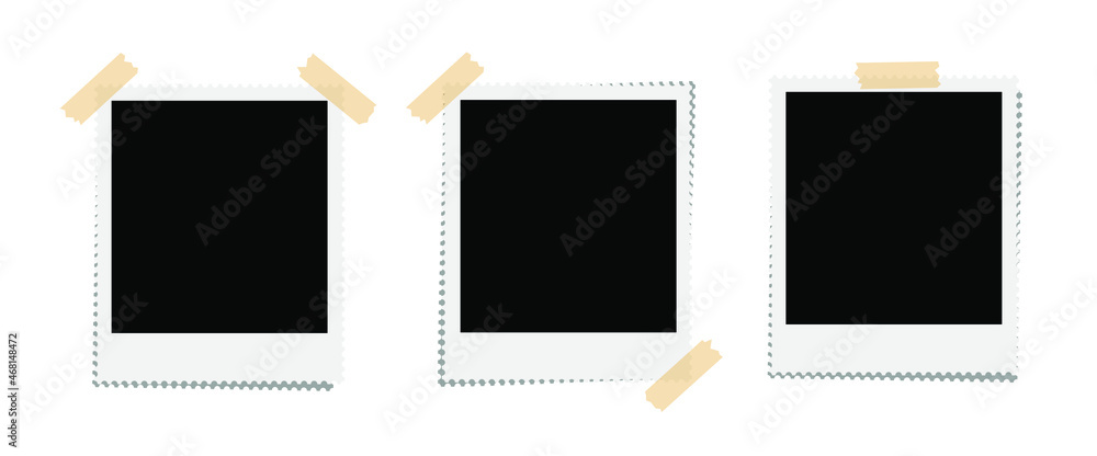 set of retro photo paper on white background set of retro photo paper on white background