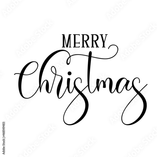 Merry Christmas as a Christmas quote great for Christmas cards or posters. Traditional xmas saying as a season greeting. Add this text to your holiday graphics. Vector text.