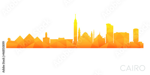 Cairo, Cairo Governorate, Egypt Low Poly Skyline Clip Art City Design. Geometric Polygon Graphic Horizon Icon. Vector Illustration Symbol.