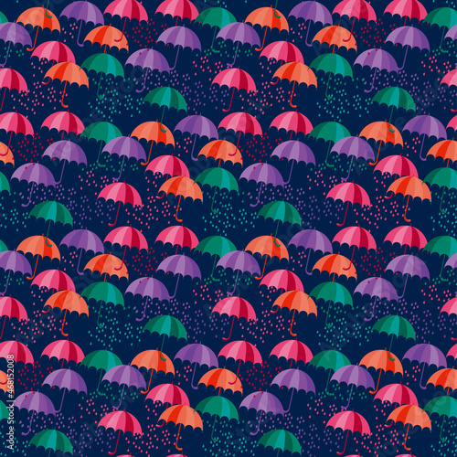 Fall rain umbrella seamless...