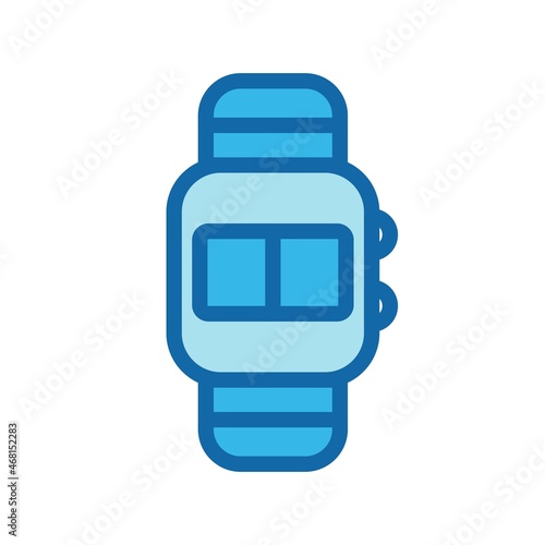 Digital Watch Line Filled Blue Vector Icon Design