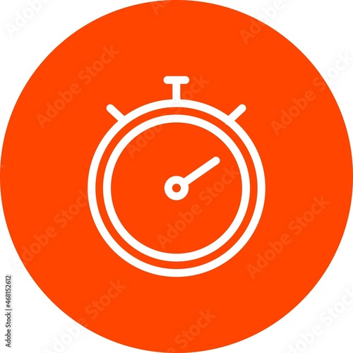 Stop watch Line Circle Vector Icon Design