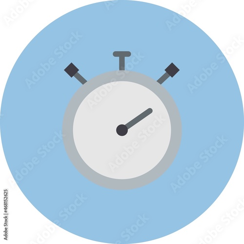 Stop Watch Flat Circle Vector Icon Design