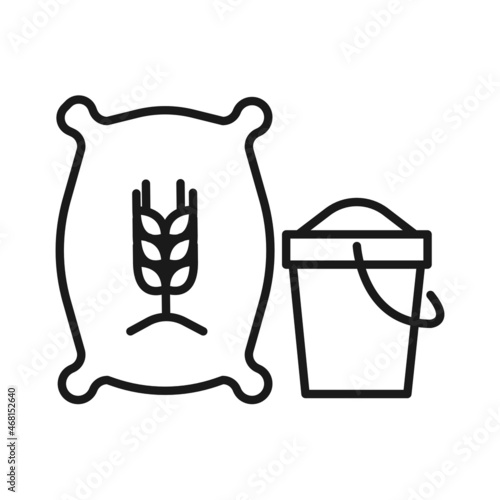 Animal feed, burlap bag design. Cattle, livestock, farm, vector design and illustration. editable vector.