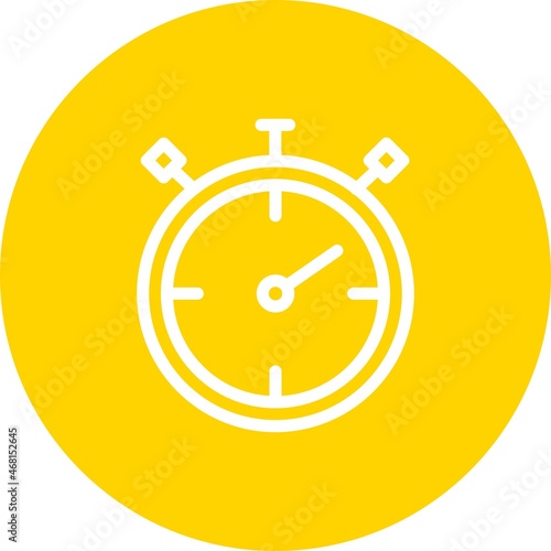 Stop Watch Line Circle Vector Icon Design