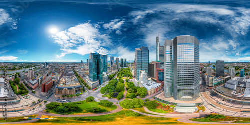 Obraz na płótnie Frankfurt am Main downtown 360° x 180° VR airpano w salonie