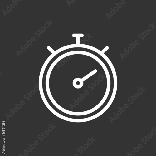 Stop watch Line Inverted Vector Icon Design