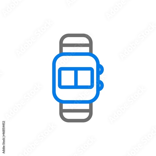 Digital Watch Line Blue Vector Icon Design