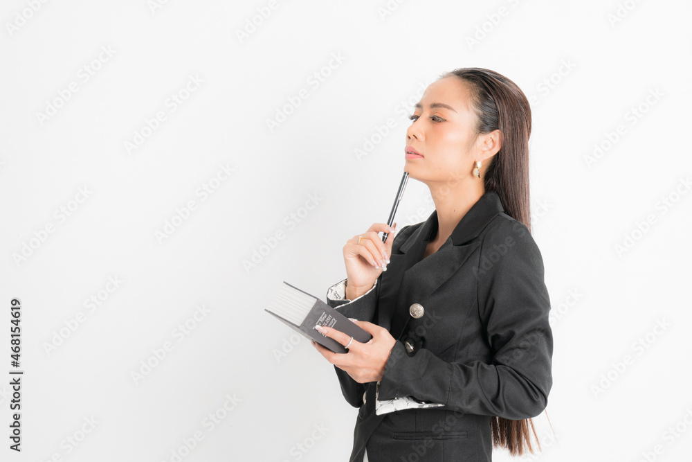 Portrait business woman on white background Portrait business woman on white background