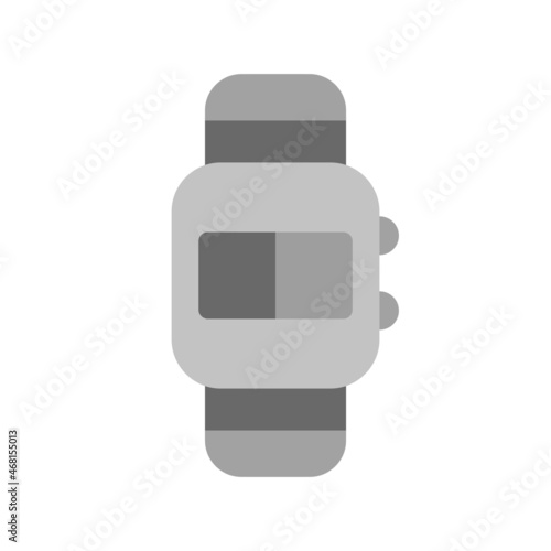 Digital Watch Flat Grey Scale Vector Icon Design
