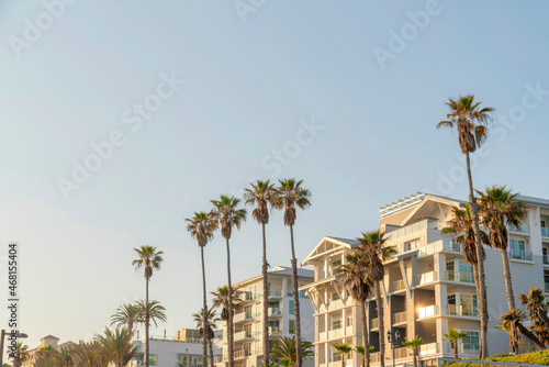 Modern traditional low rise white apartment buildings at Oceanside, California © Jason
