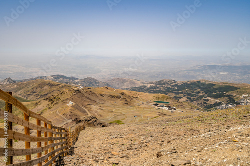 Sierra Nevada National Park landscape with Sierra Nevada ski resort, Andalusia, Spain