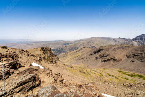 Beautiful landscape of mountains in Sierra Nevada Natural Park, Andalusia, Spain