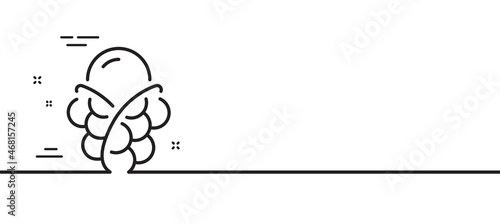 Ice cream bubble waffle line icon. Vanilla sundae cone sign. Frozen summer dessert symbol. Minimal line illustration background. Ice cream line icon pattern banner. White web template concept. Vector