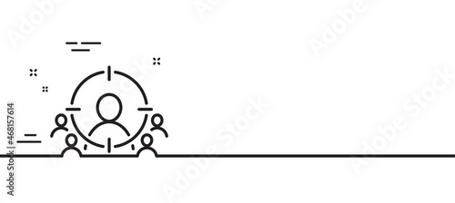 Business targeting line icon. Marketing target strategy symbol. Aim with people sign. Minimal line illustration background. Business targeting line icon pattern banner. Vector