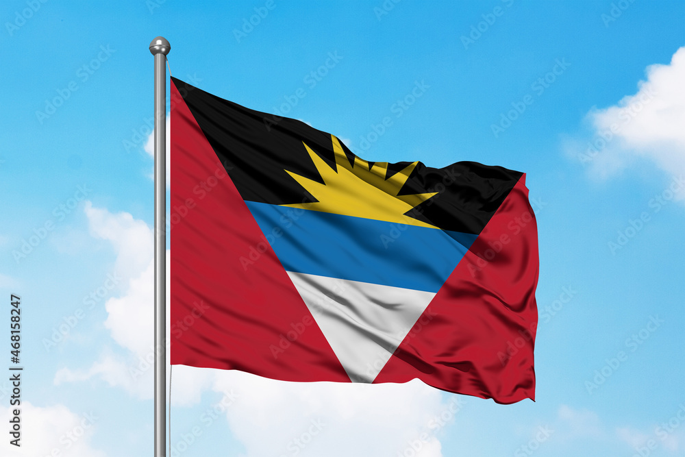 Antigua and Barbuda Flying Flag Antigua and Barbuda Flying Flag