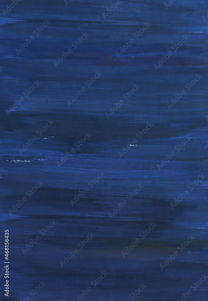 Fototapeta premium Blue colored gouache background. Hand drawn texture