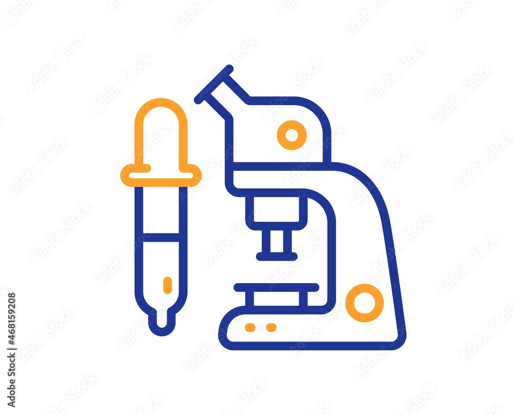 Microscope line icon. Laboratory equipment sign. Science lab instrument symbol. Colorful thin line outline concept. Linear style microscope icon. Editable stroke. Vector Microscope line icon. Laboratory equipment sign. Science lab instrument symbol. Colorful thin line outline concept. Linear style microscope icon. Editable stroke. Vector