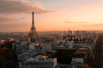 Papier peint photo Paris Avenues parisiennes depuis l'Arc de Triomphe  © VIALLA
