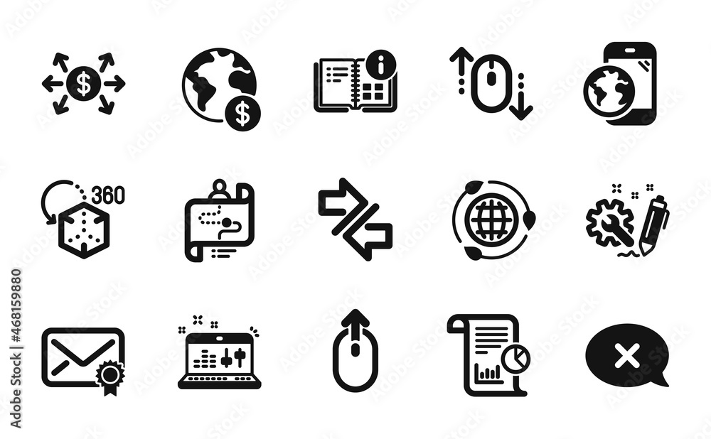 Vector set of Dollar exchange, Engineering and Sound check icons simple set. Report, Reject and Instruction info icons. Swipe up, Scroll down and Mobile internet signs. Vector Vector set of Dollar exchange, Engineering and Sound check icons simple set. Report, Reject and Instruction info icons. Swipe up, Scroll down and Mobile internet signs. Vector