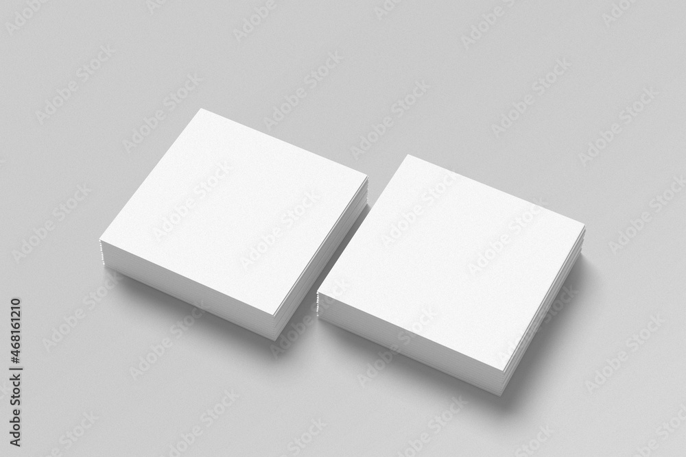 Square business card mockup on gray background. Square business card mockup on gray background.