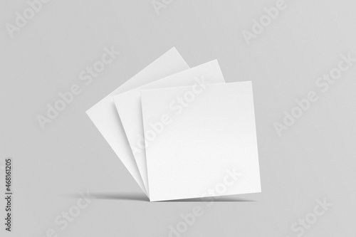 Square business card mockup on gray background.  © sani