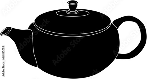 シンプルな急須のシルエット素材