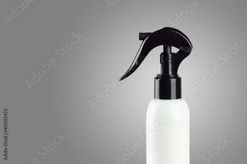 cosmetic mockup aerosol close-up isolated on gray background