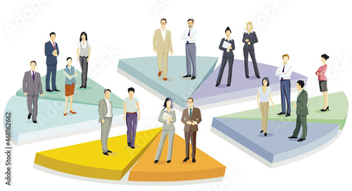 Business Team bei der Zusammenarbeit– Konzept Illustration