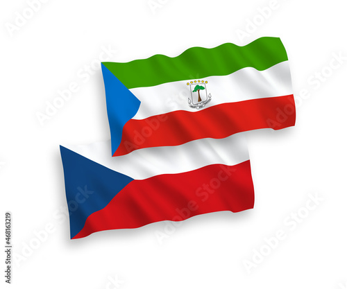 Flags of Czech Republic and Republic of Equatorial Guinea on a white background