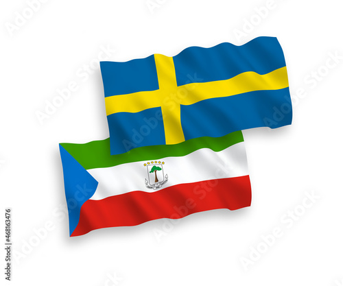 Flags of Sweden and Republic of Equatorial Guinea on a white background