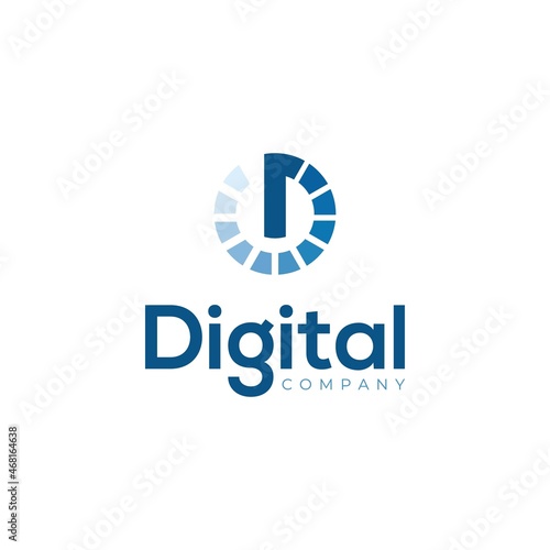 Modern Futuristic Flat Logo design for Digital Technology Business Company