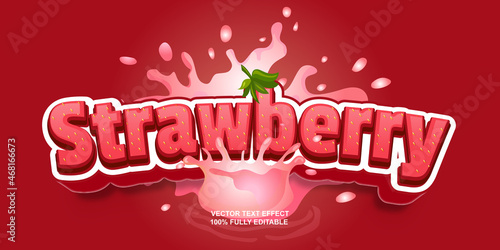fruit bold vector text effect editable - strawberry
