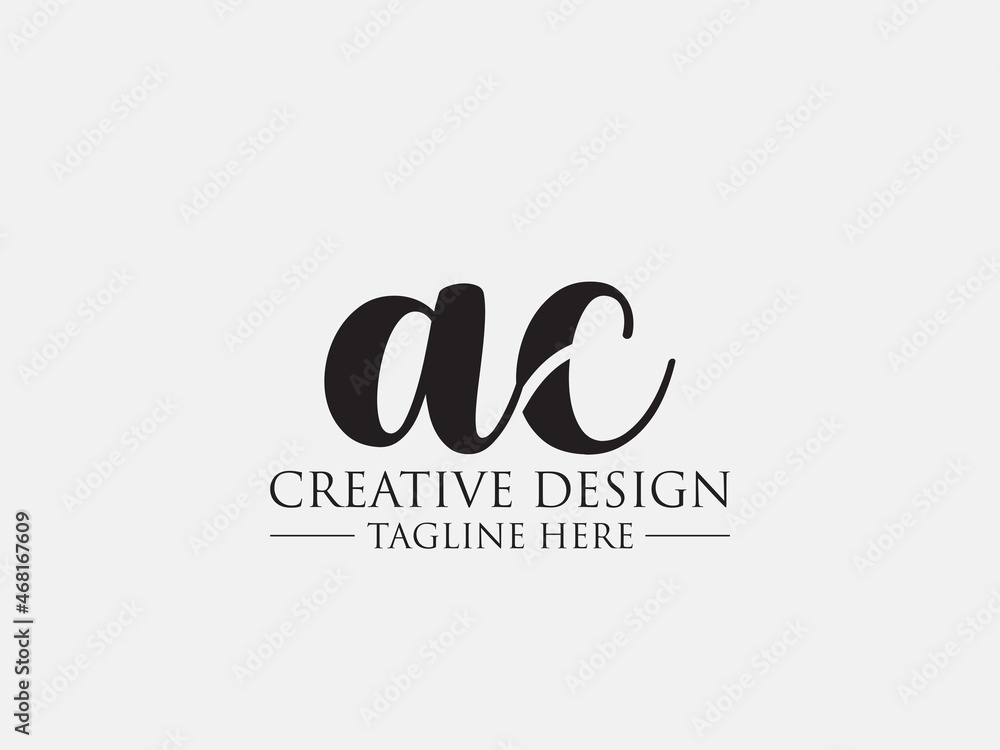 Obraz premium Initials cutting AC Logo Vector Template and luxury logo.