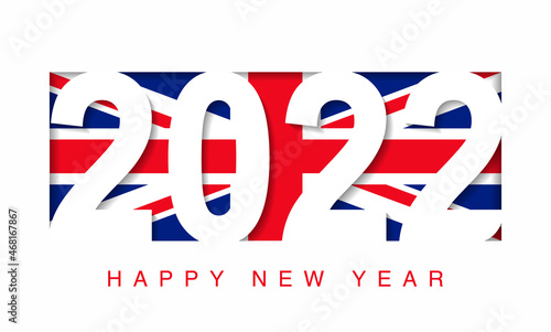 2022 happy new year in united kingdom flag, countries 2022 new year collection	
