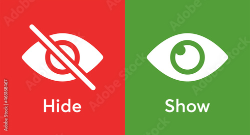 Hide, show symbol vector illustration.