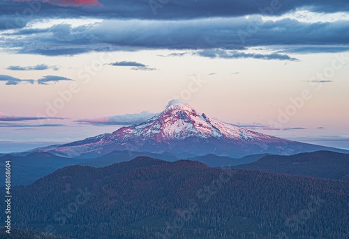Mt Hood dressed in pink.