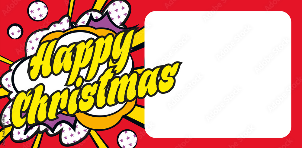 Happy Christmas carte popart CC