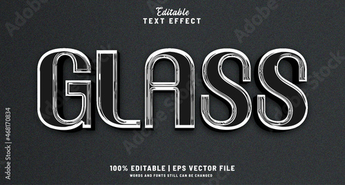 glass editable text effect 3d style 