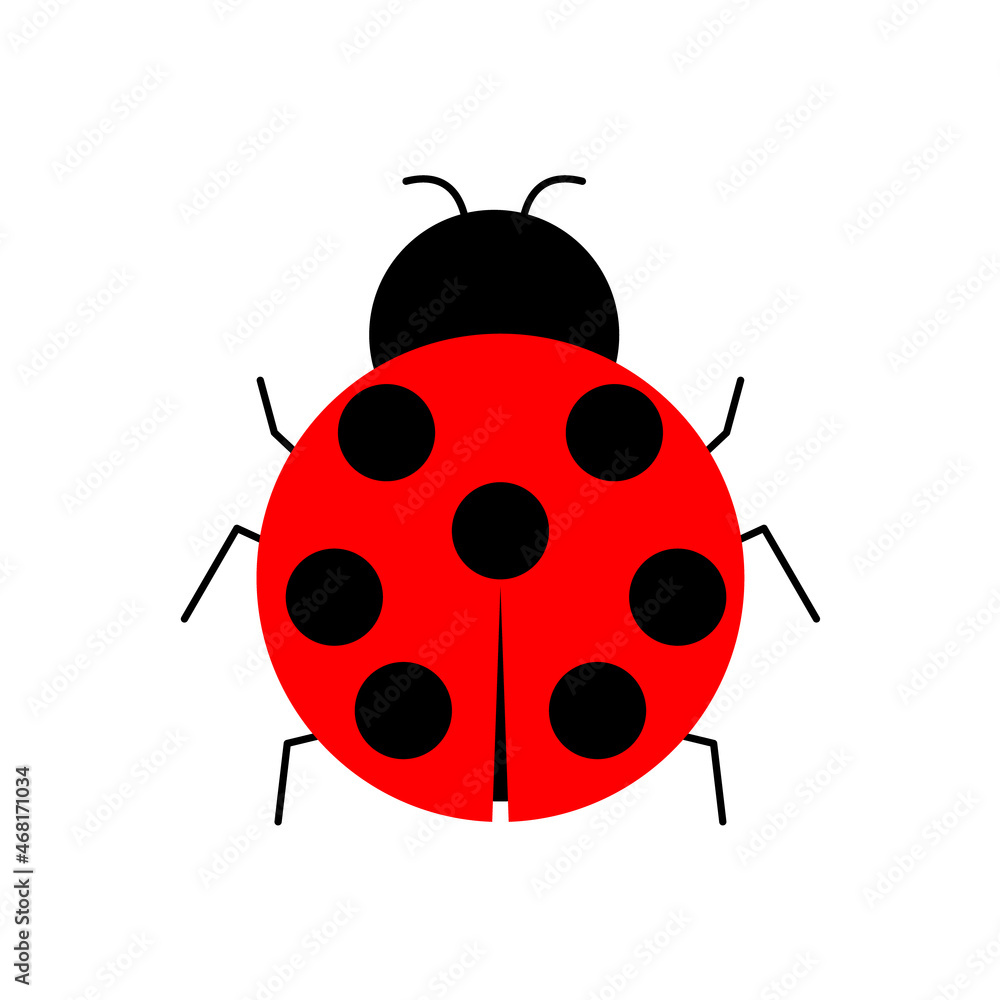 フラットでシンプルなてんとう虫のイラスト フラットでシンプルなてんとう虫のイラスト