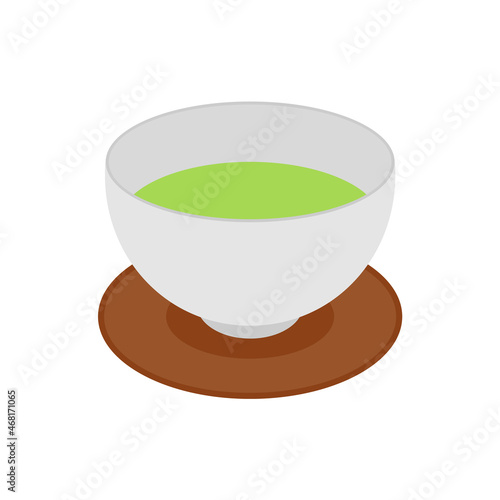 シンプルでフラットな緑茶のイラスト
