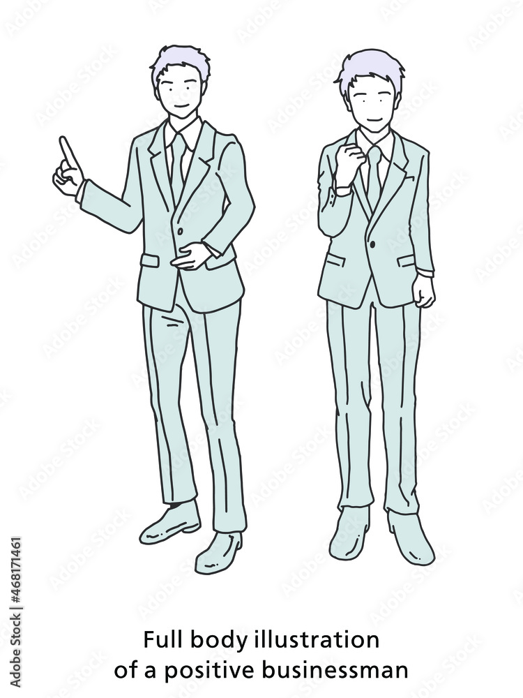 Full Body Illustration Businessman_positive_vector Full Body Illustration Businessman_positive_vector