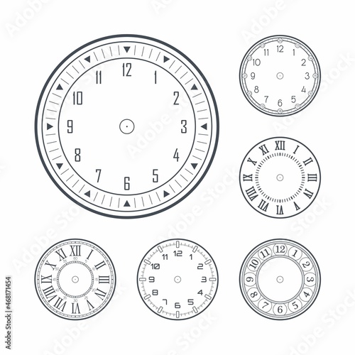 Outline clock face set