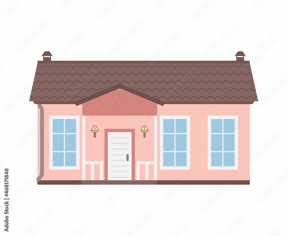 Detailed house in a flat style