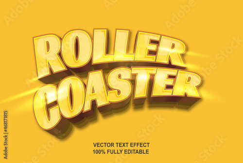yellow roller coaster vector text effect