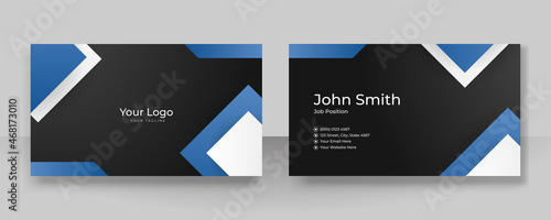 Modern blue business card design template. Modern Business Card - Creative and Clean Business Card Template. Vector illustration